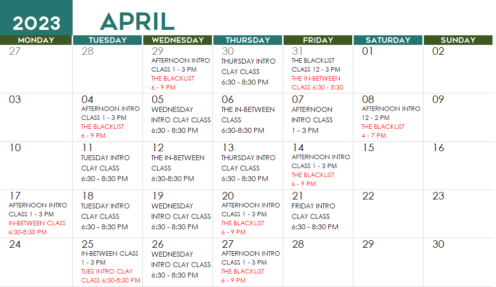 April Class Schedule_2023
