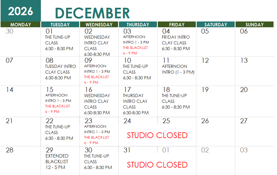 SC Dec 2026 Classes
