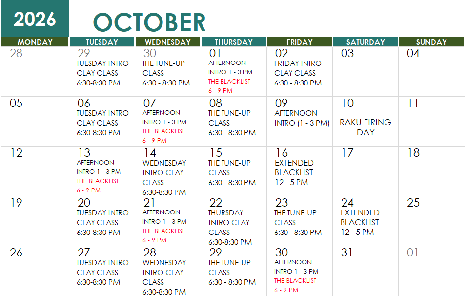 SC Oct 2026 Classes